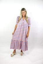 Load image into Gallery viewer, Blue Blush Gingham Midi
