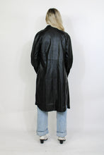 Load image into Gallery viewer, Midnight Leather Trench Coat
