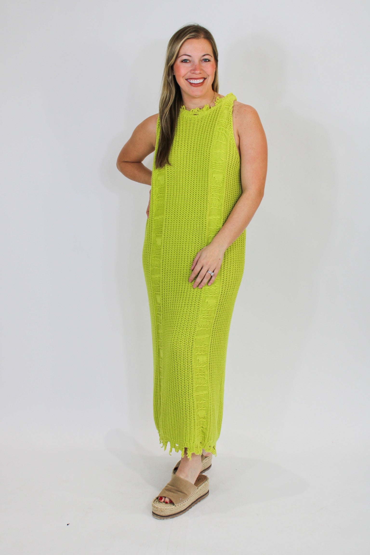 Knitted Lime Maxi