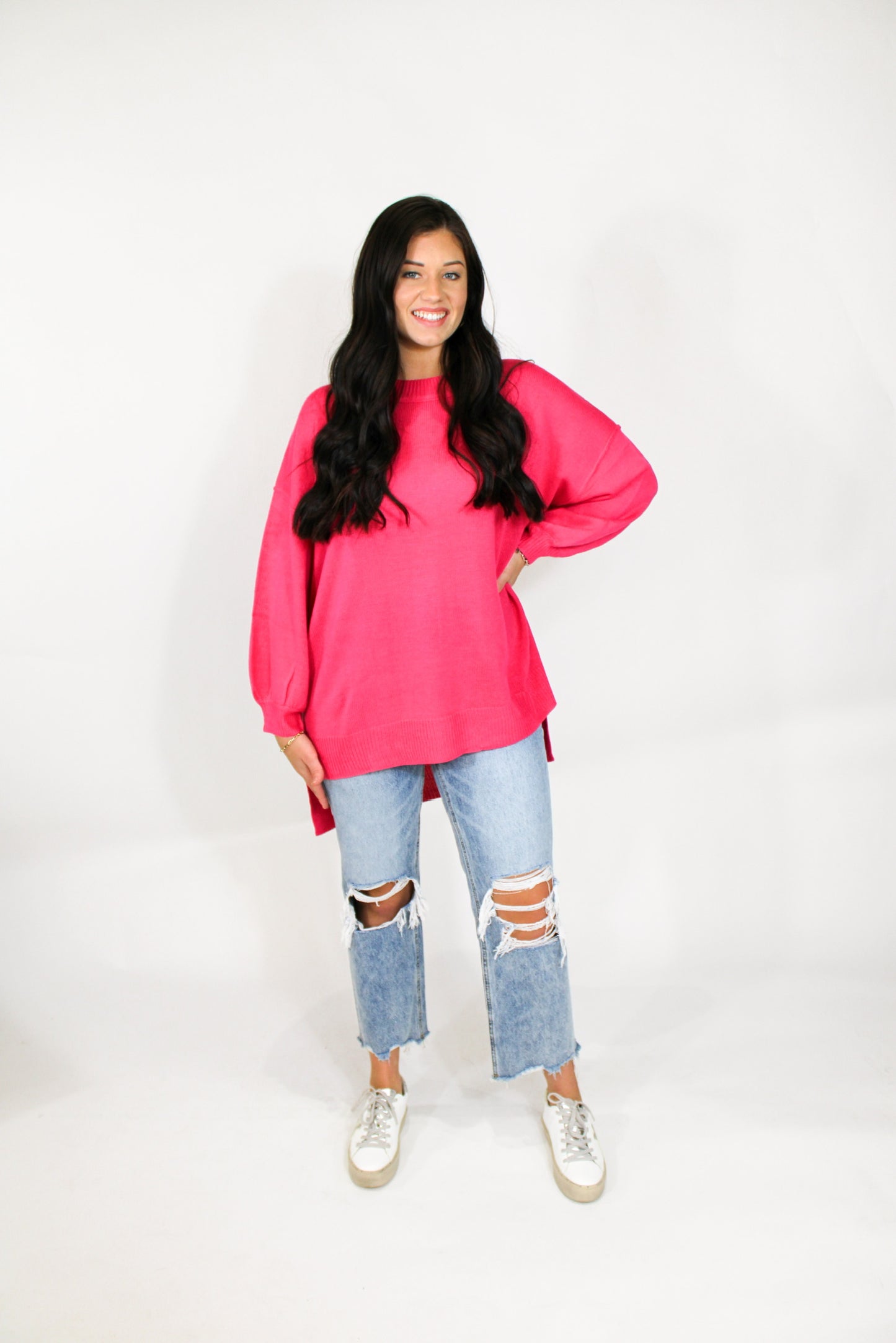 Perfectly Pink Oversized Sweater