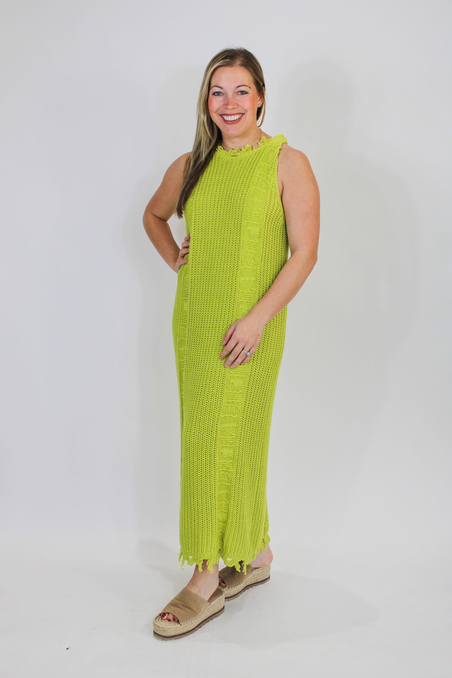 Knitted Lime Maxi