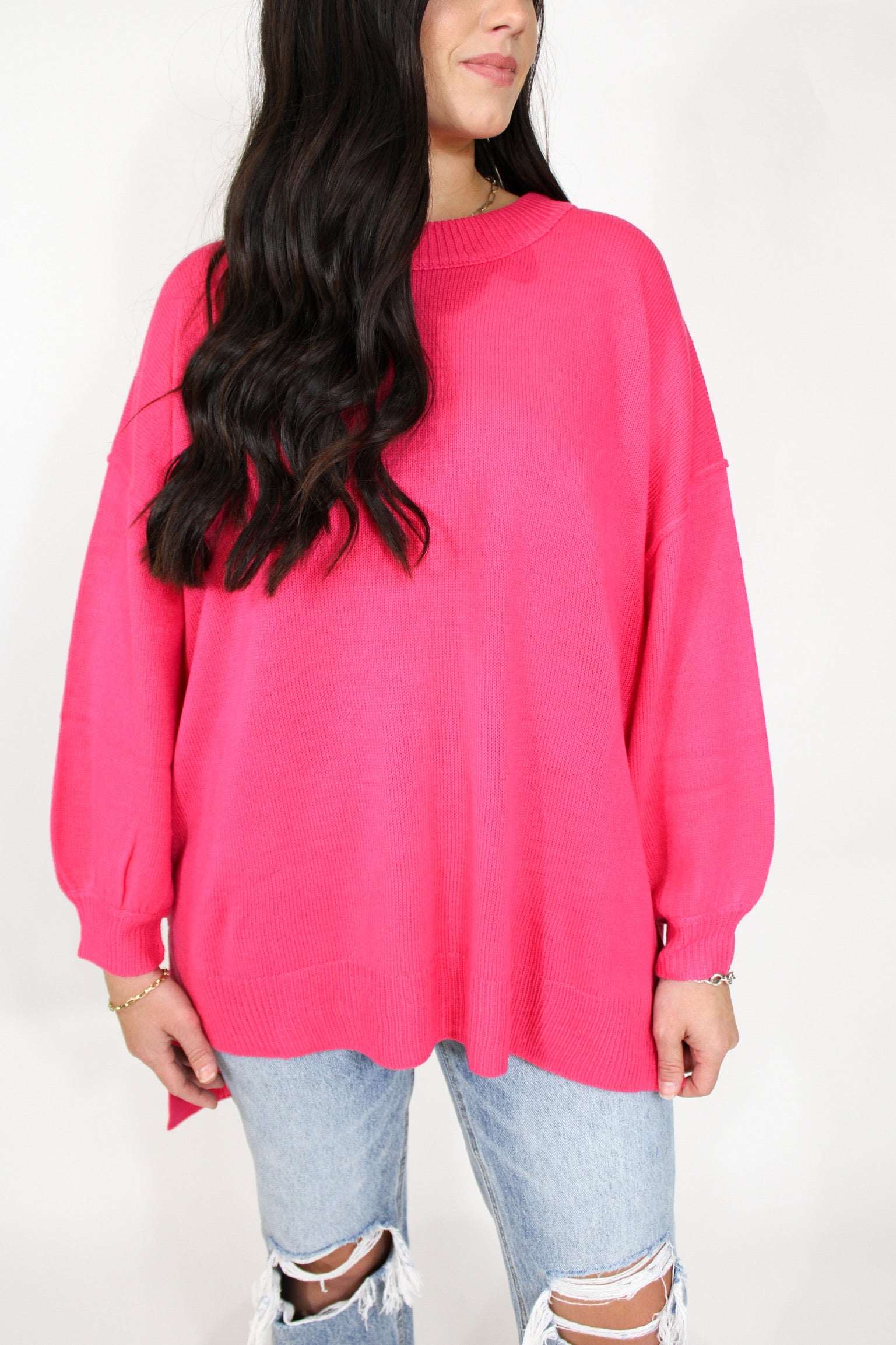 Perfectly Pink Oversized Sweater