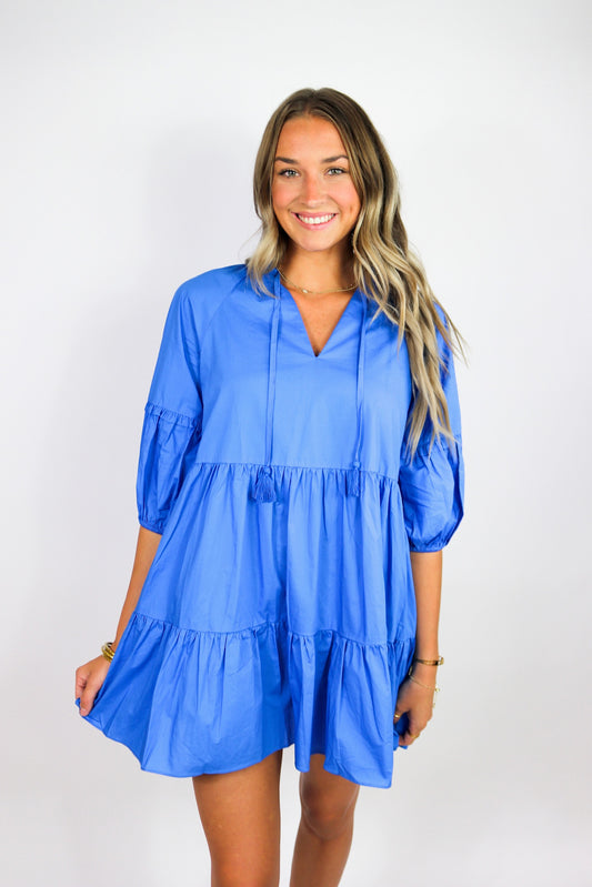 Beyond Basic Babydoll Dress - Blue