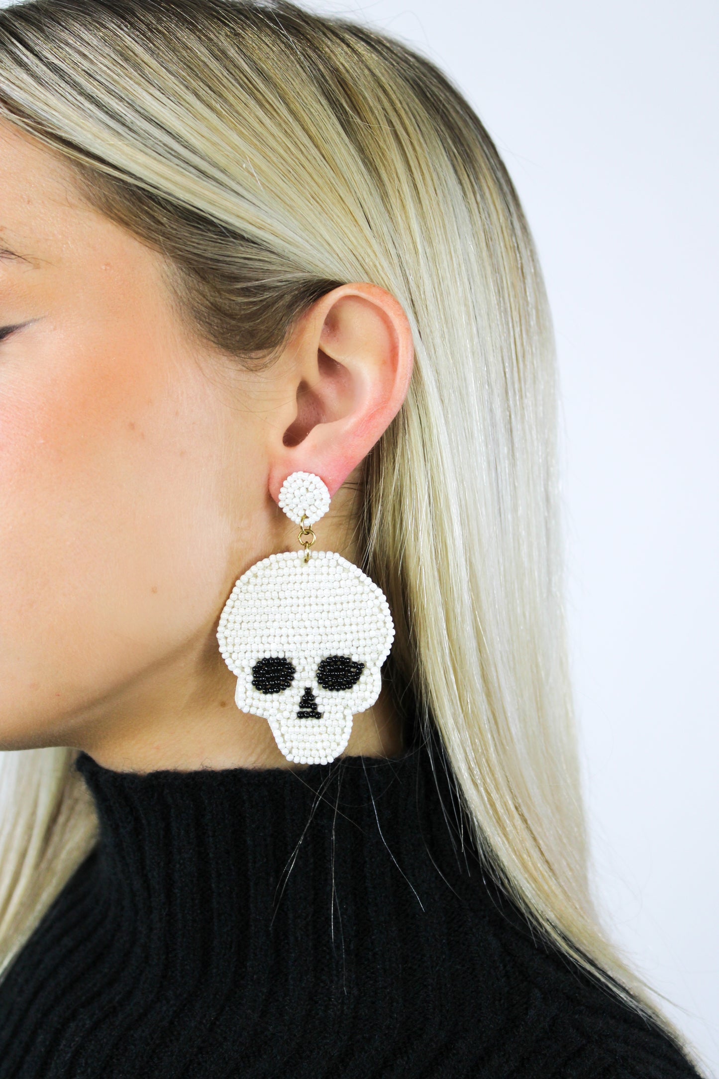 Beaded Skull Earrings