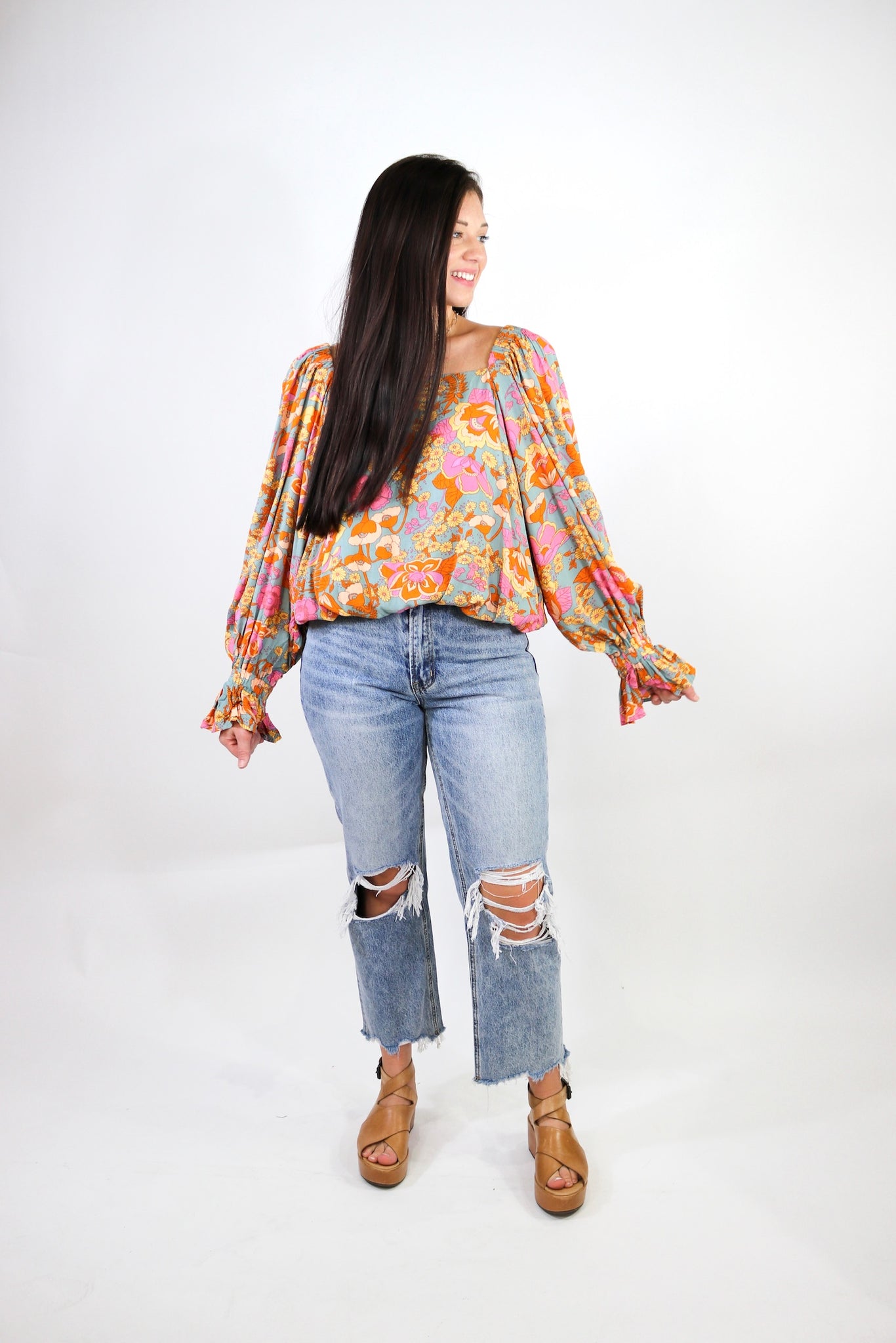 Wild Flower Blouse Curvy Sis