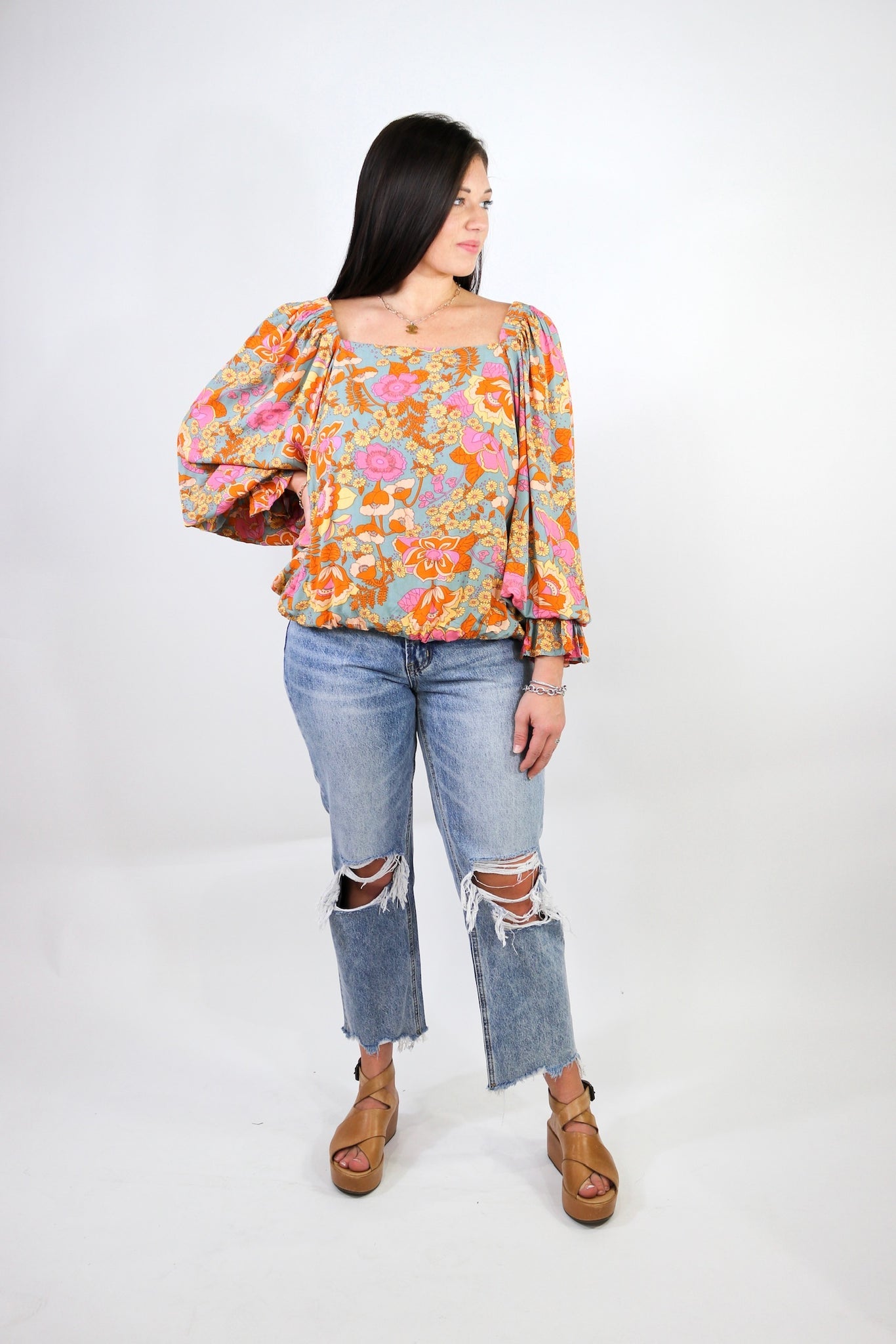 Wild Flower Blouse Curvy Sis