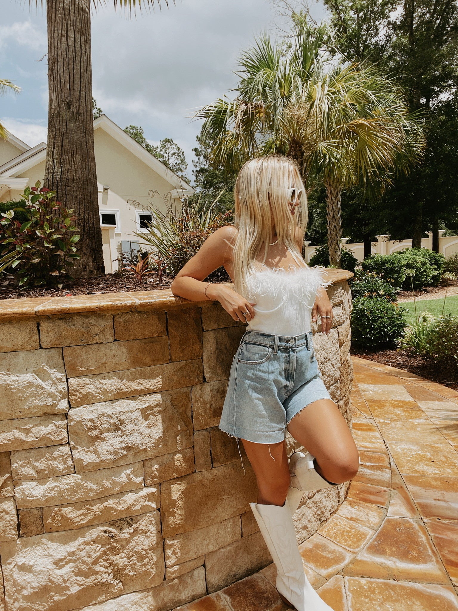 Final Fling Feather Bodysuit