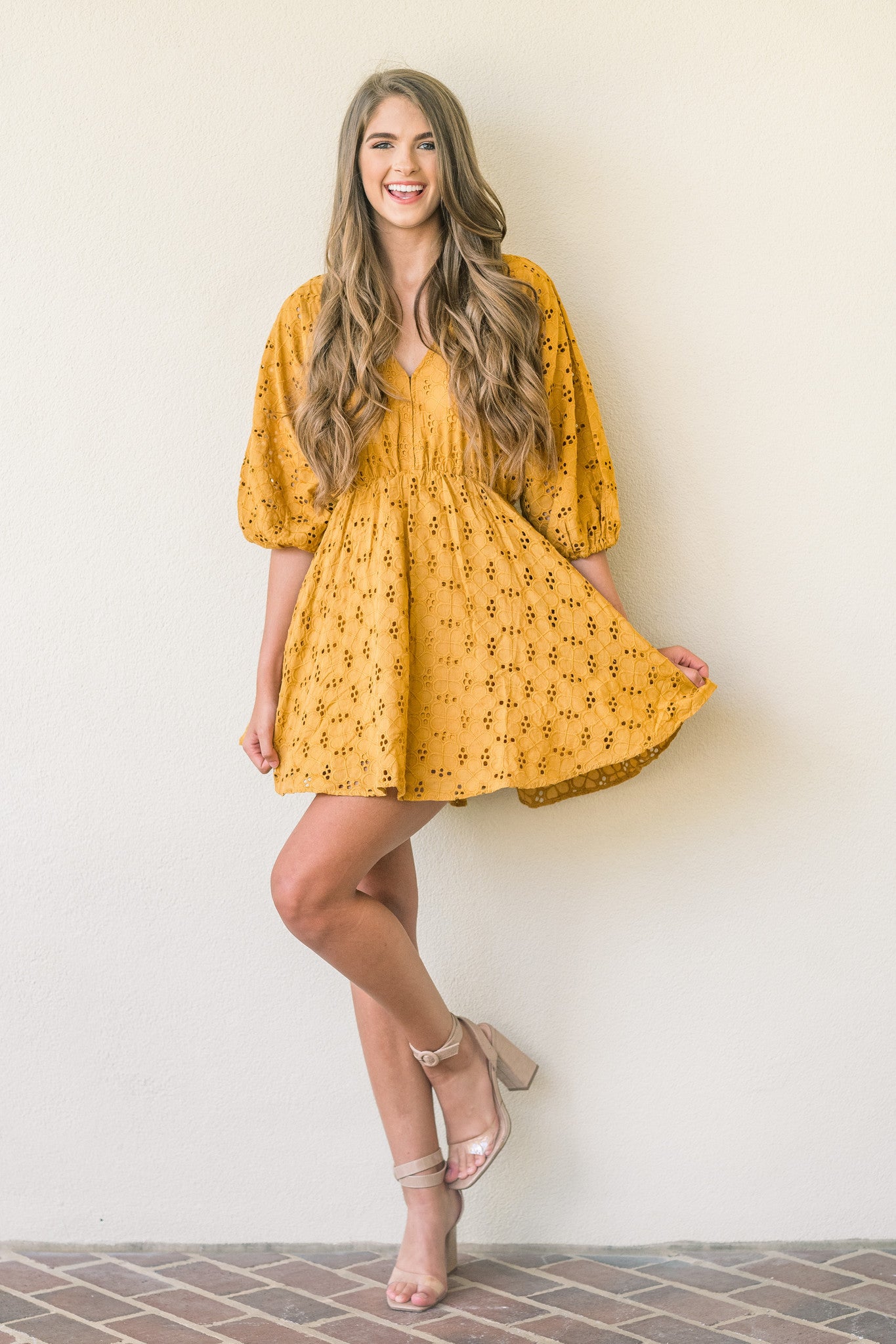 Gold In Our Eyes Lace Dress