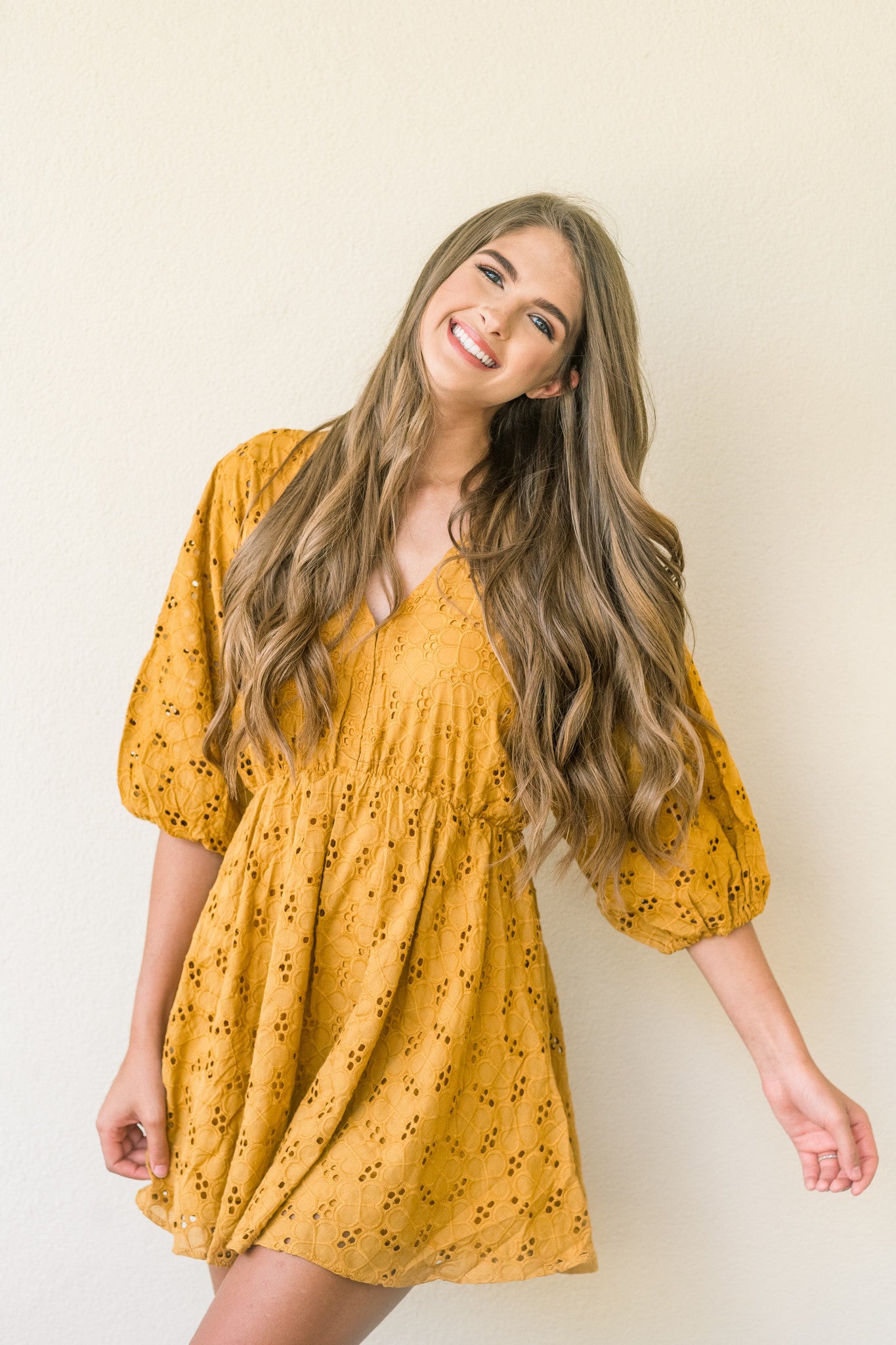 Gold In Our Eyes Lace Dress