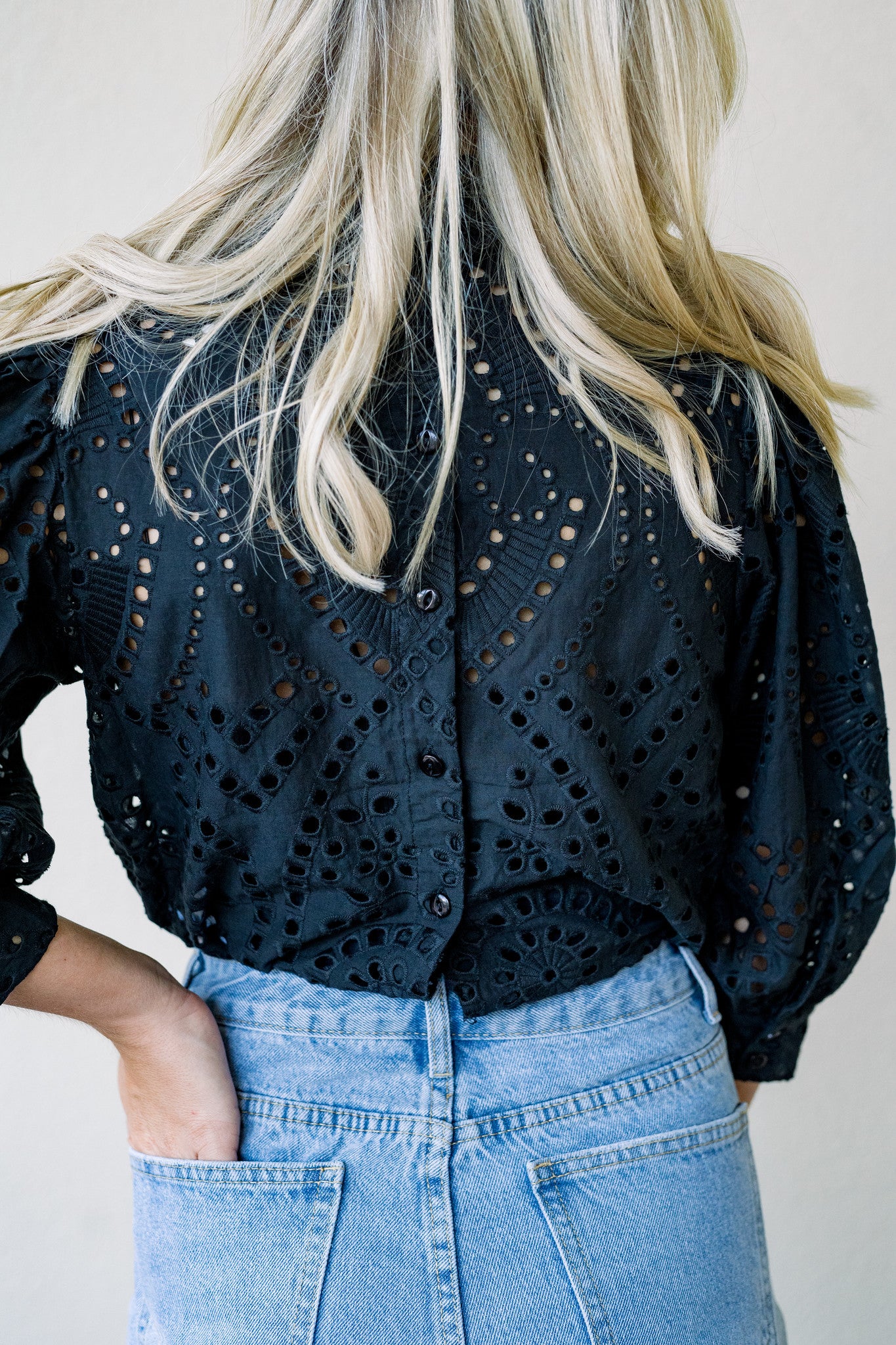 Lace top online zwart