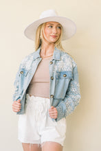 Load image into Gallery viewer, Embroidered in Floral Jean Jacket
