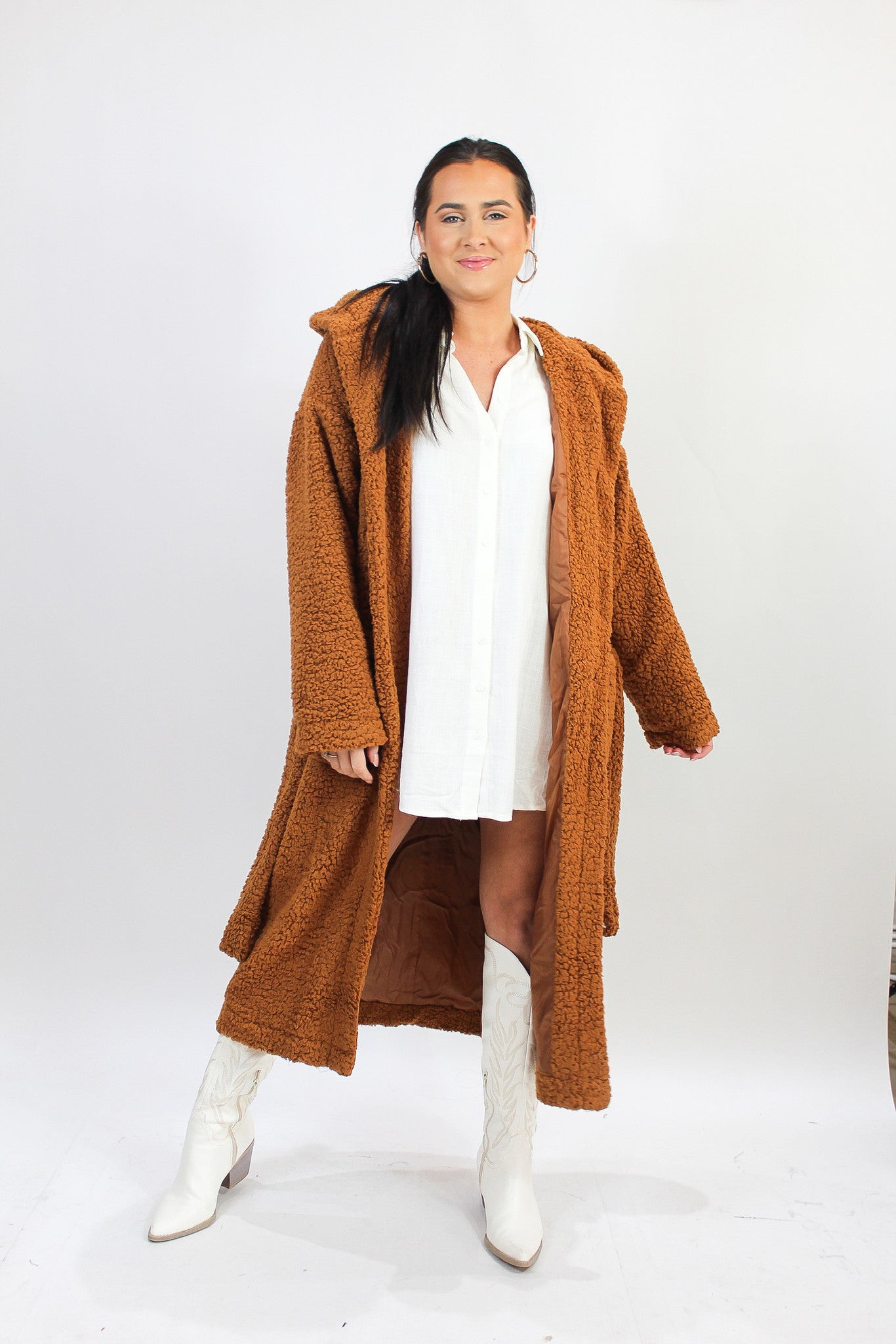 Caramel Long Teddy Coat