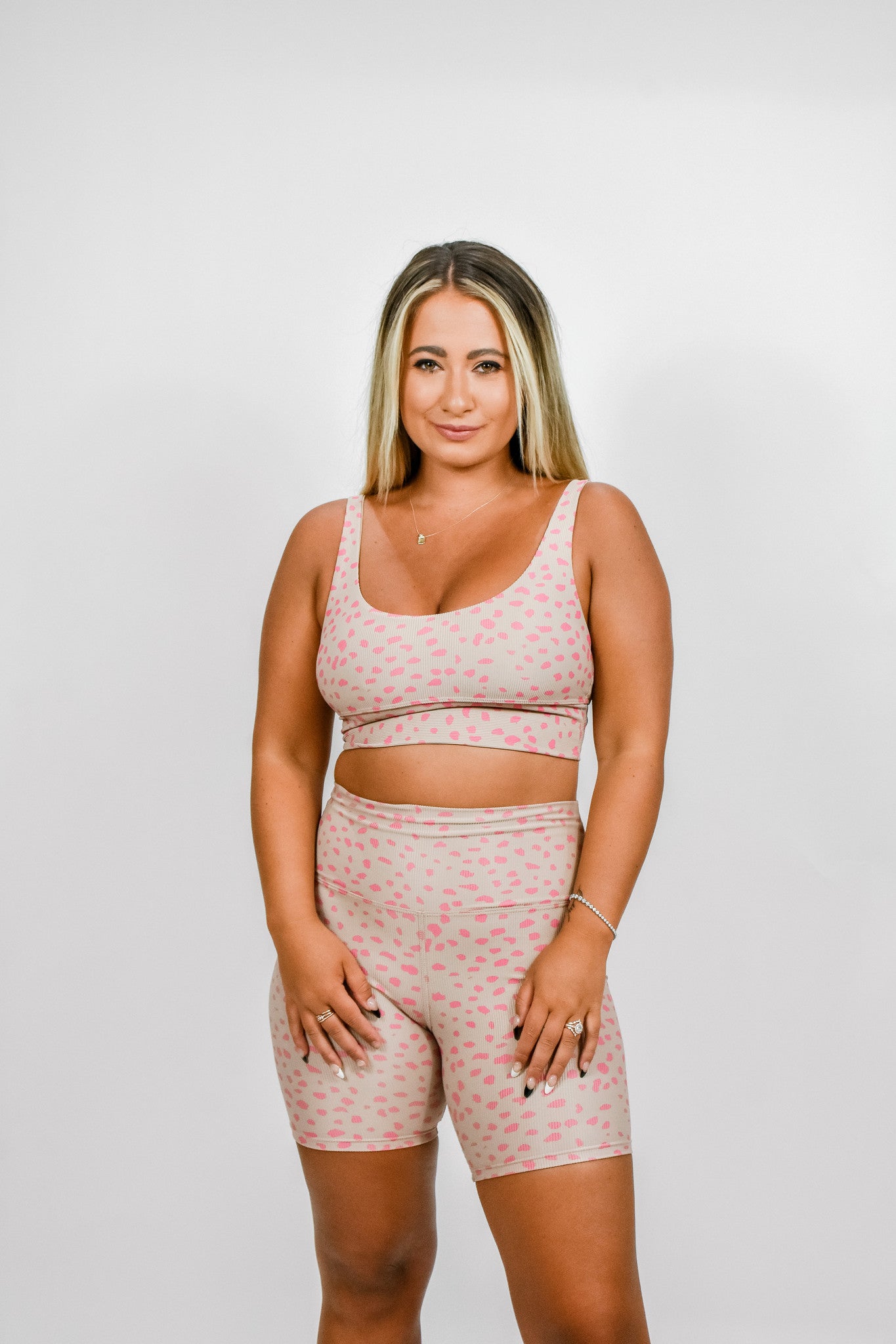 Pink Dalmatian Sports Bra