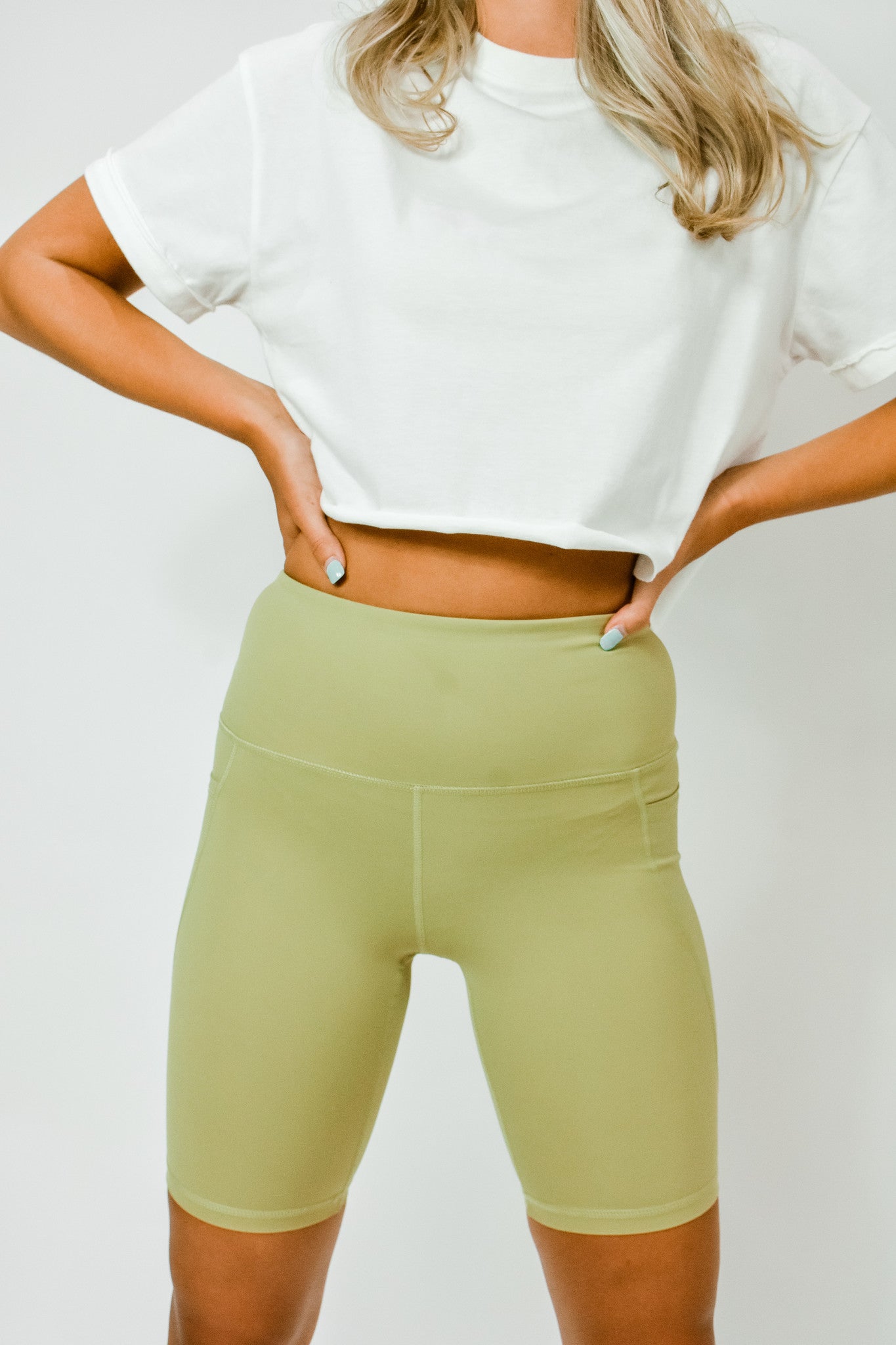 Track Star Biker Shorts - Lime