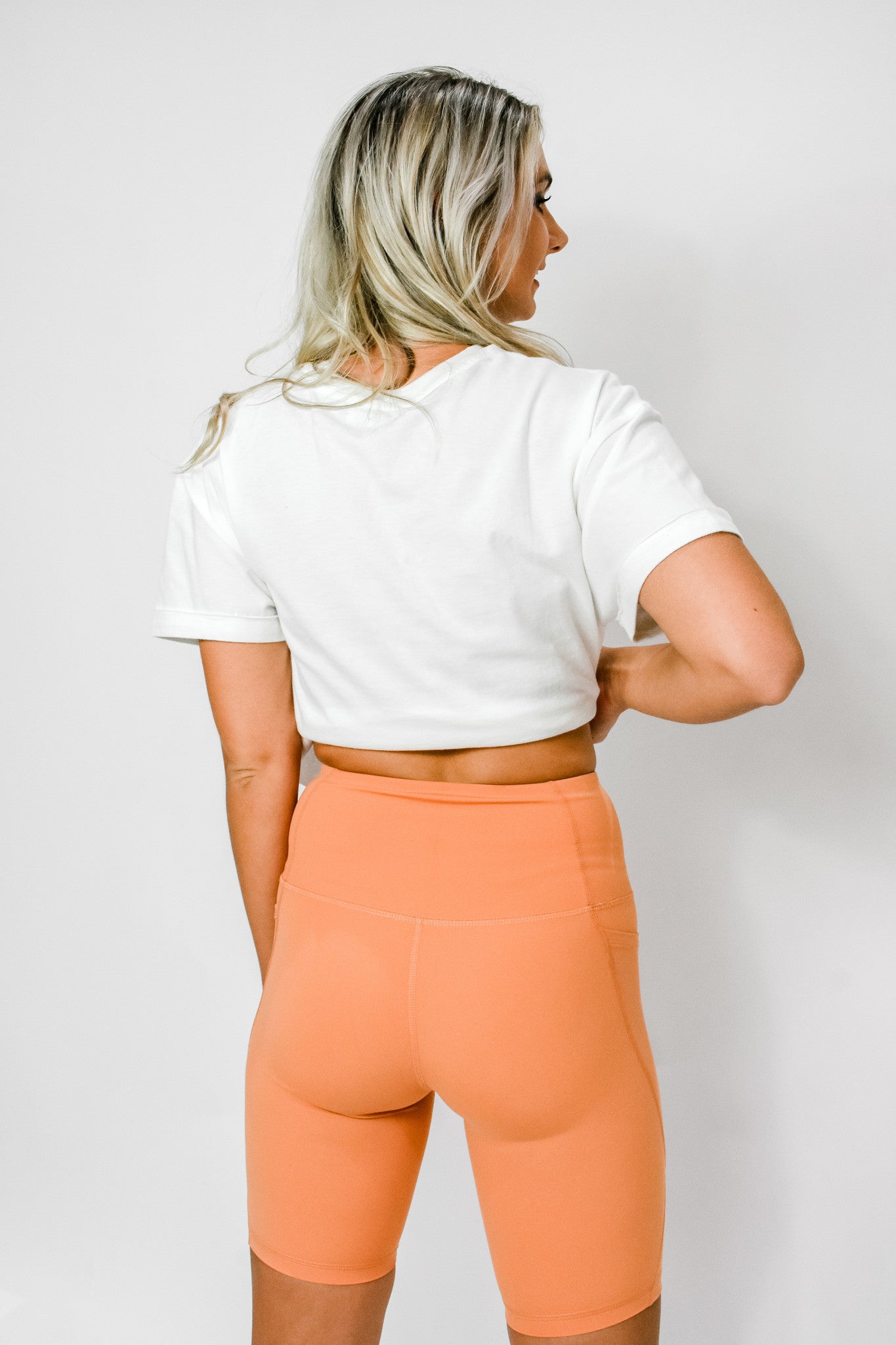 Track Star Biker Shorts - Orange