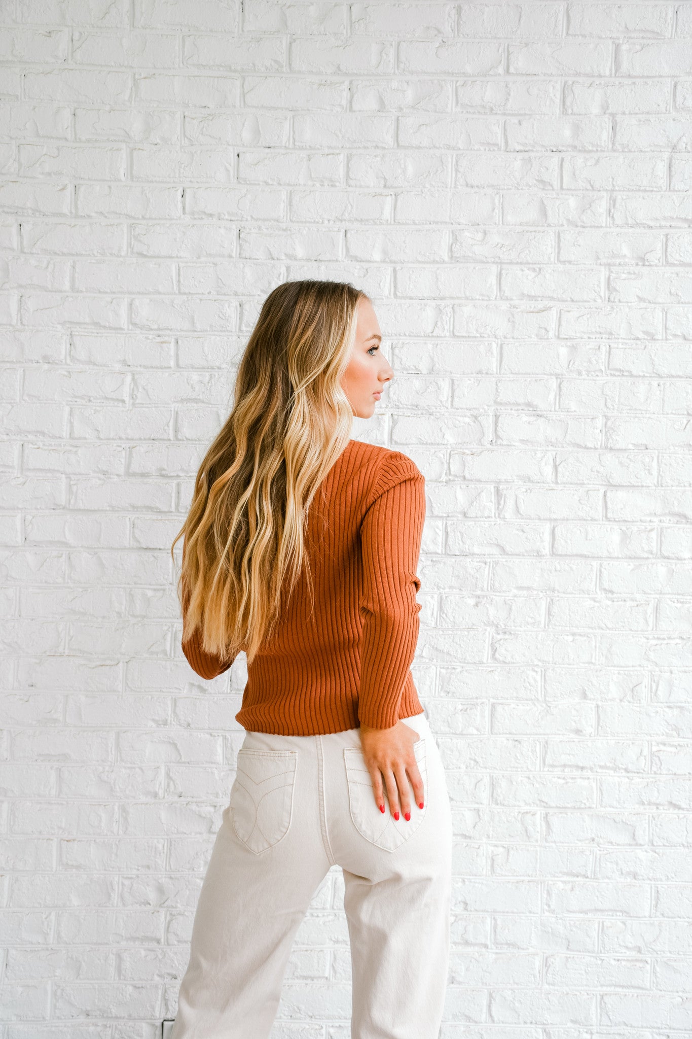 Cinnamon Ribbed Cardigan