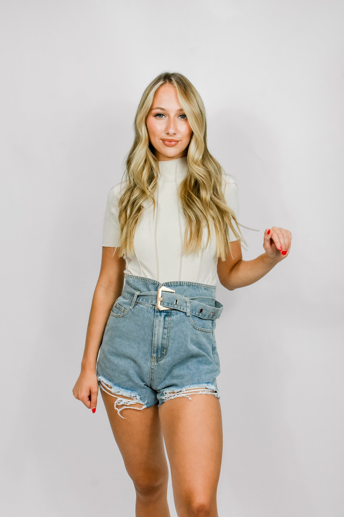 Blues Belted Shorts