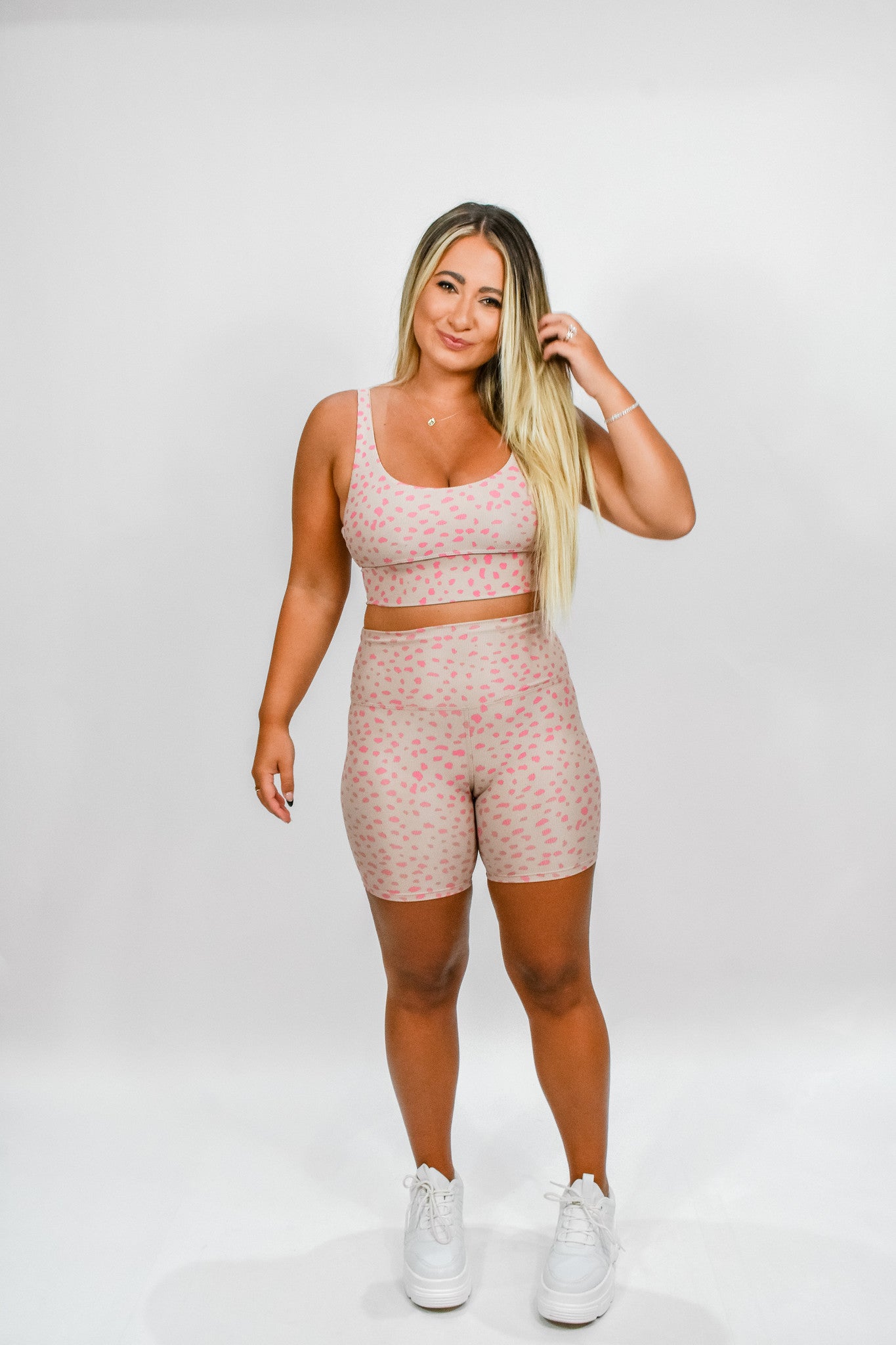 Pink Dalmatian Sports Bra