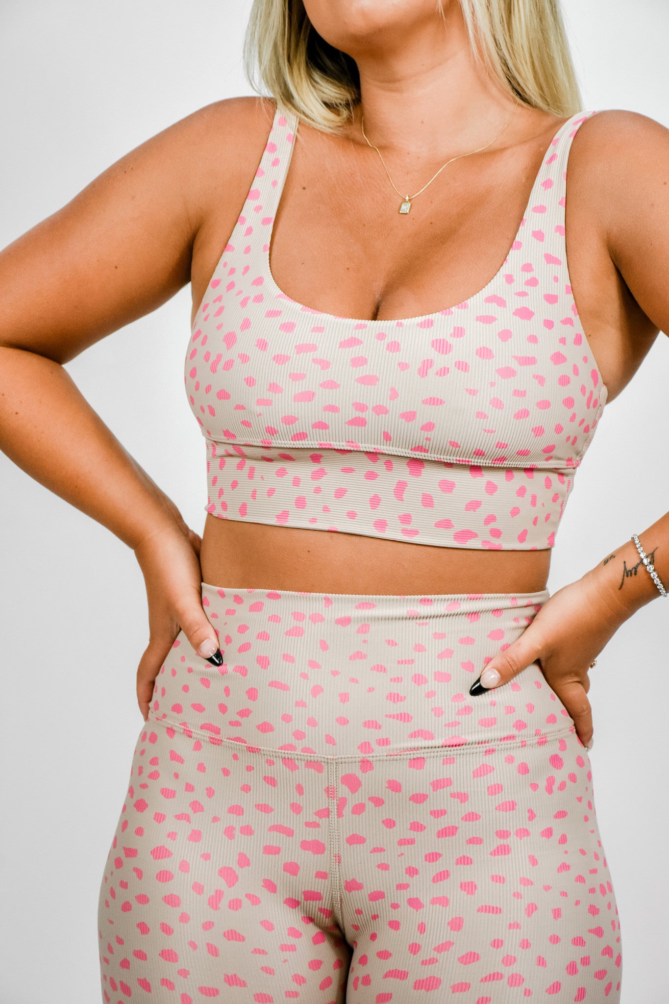 Pink Dalmatian Sports Bra