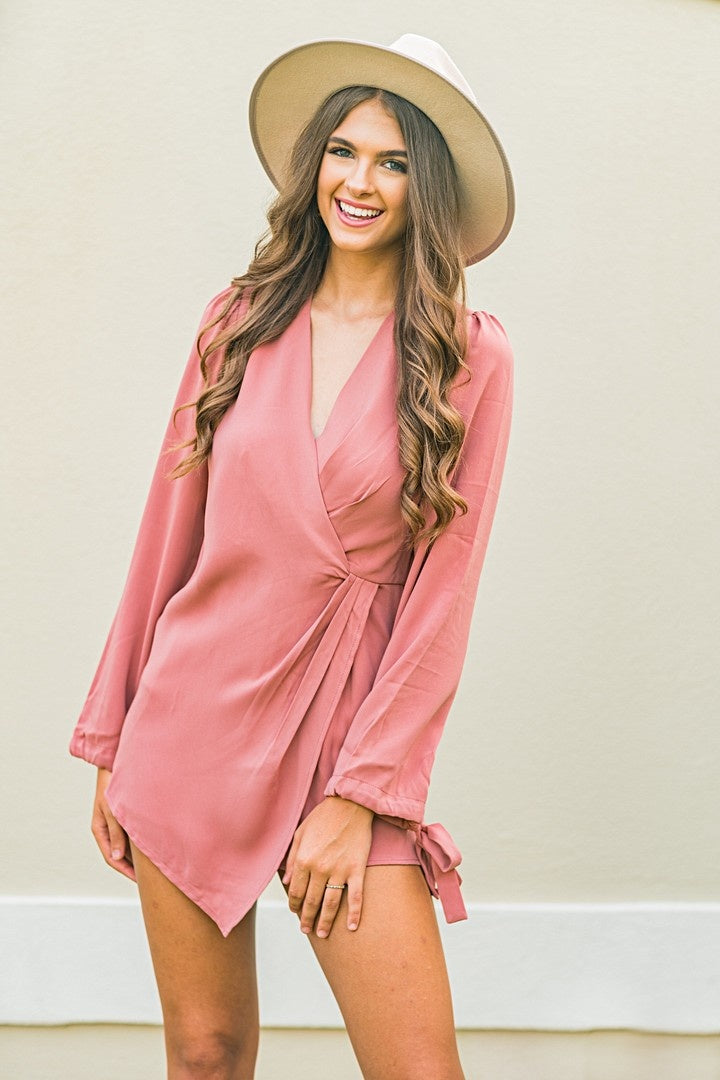 Burnt Rose Wrap Romper