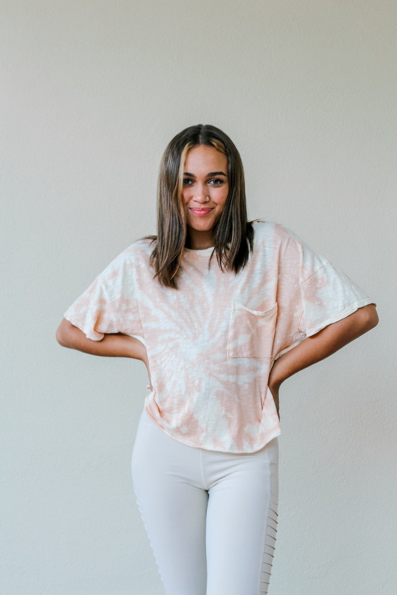 Good Vibes Cropped Tee - Blush