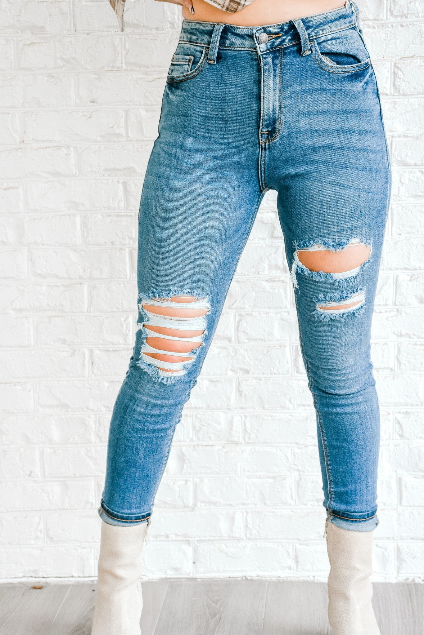 Down to Denim Ripped Skinnies