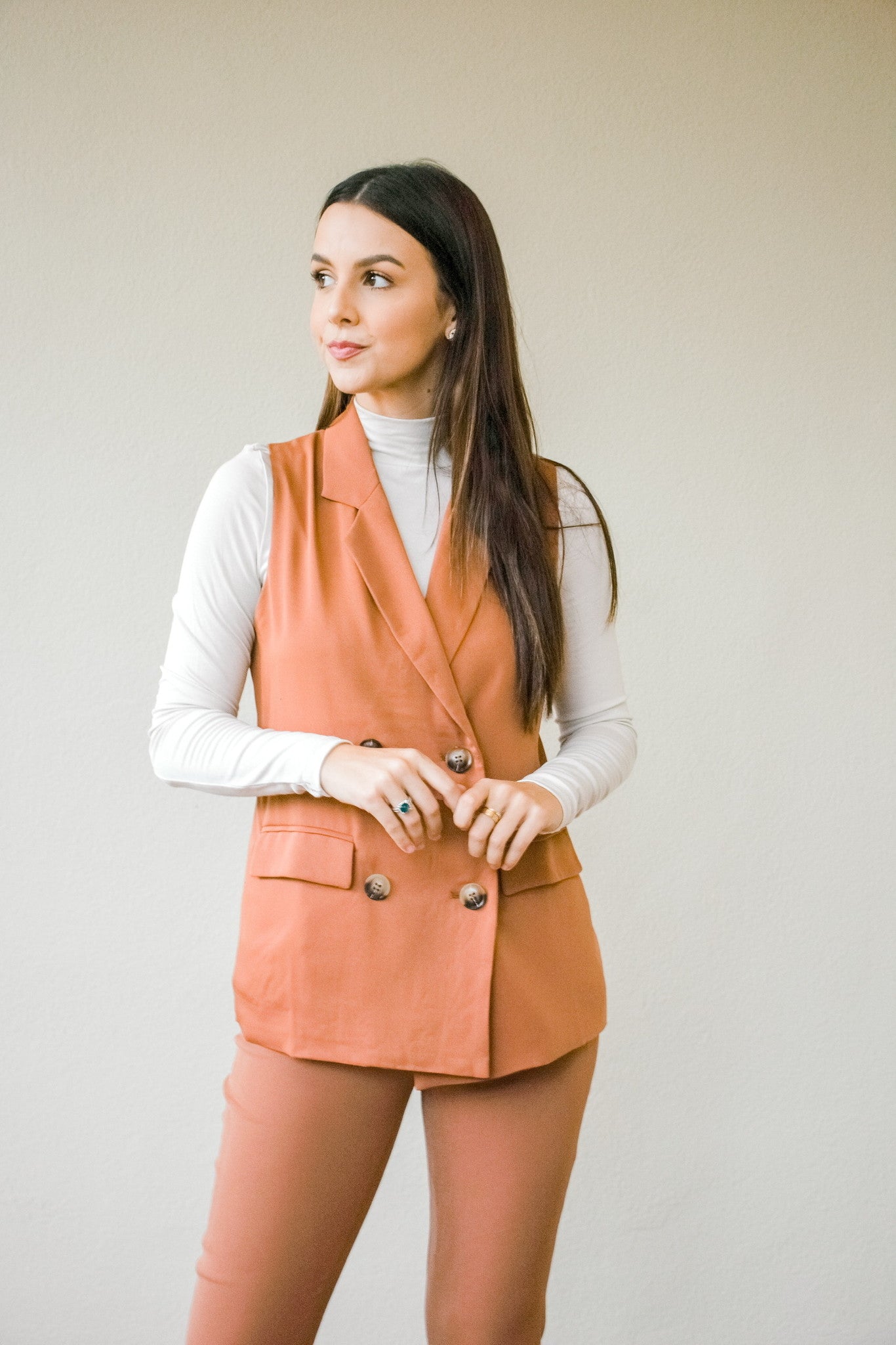 Rust on sale blazer outfit