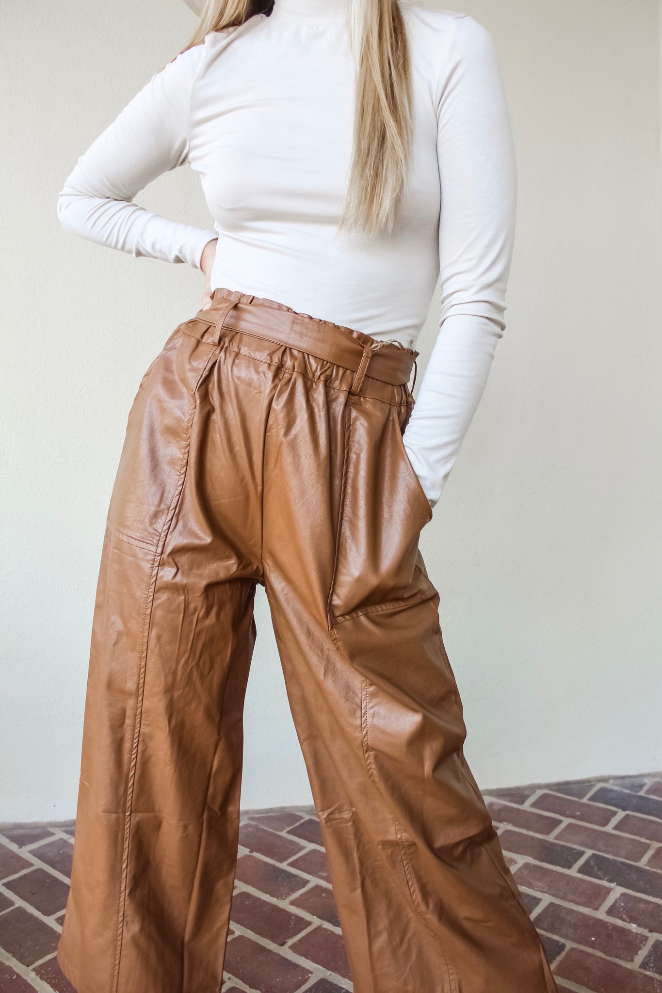 Fauxy Leather Crop Pants