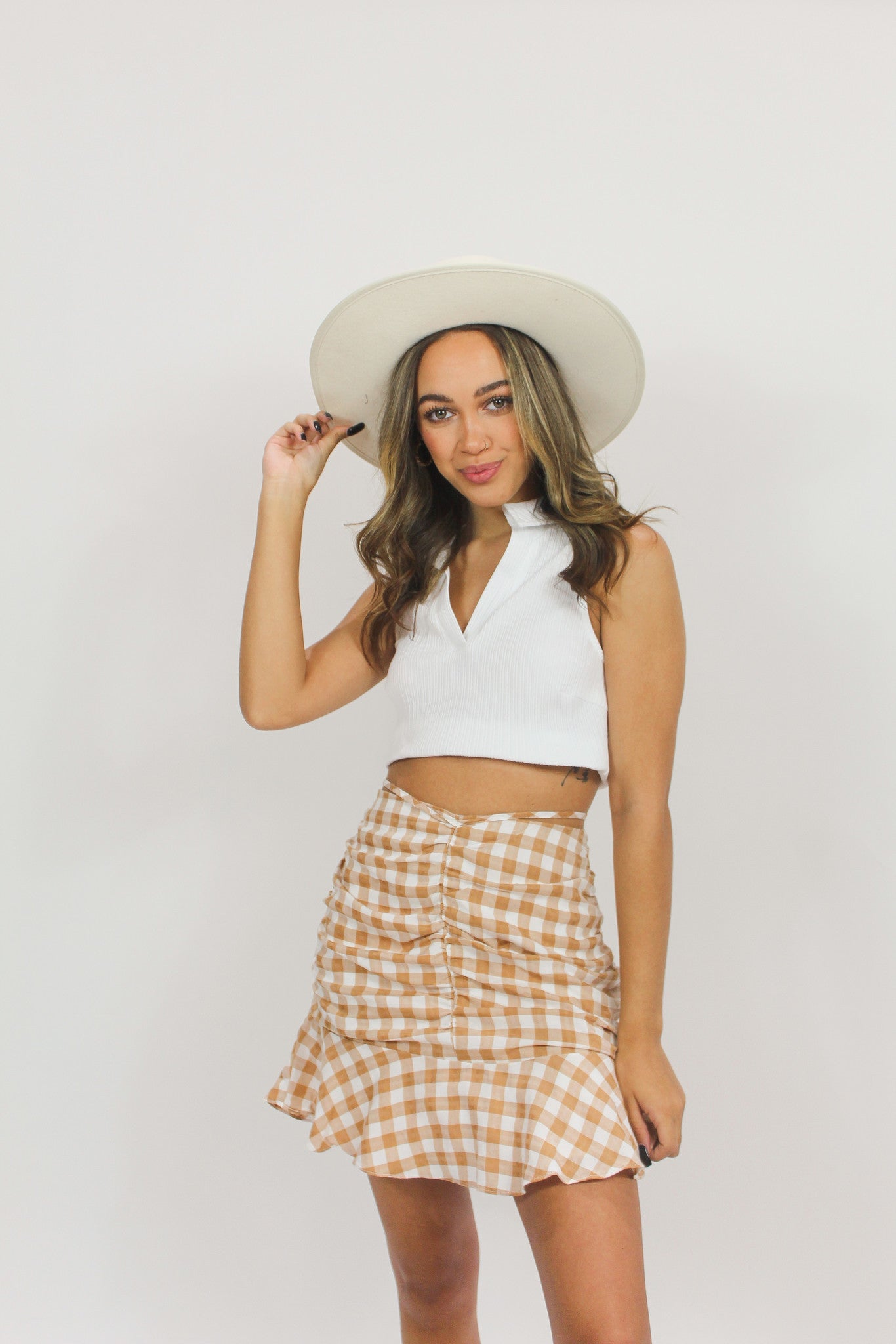 Pumpkin Spice Plaid Skirt