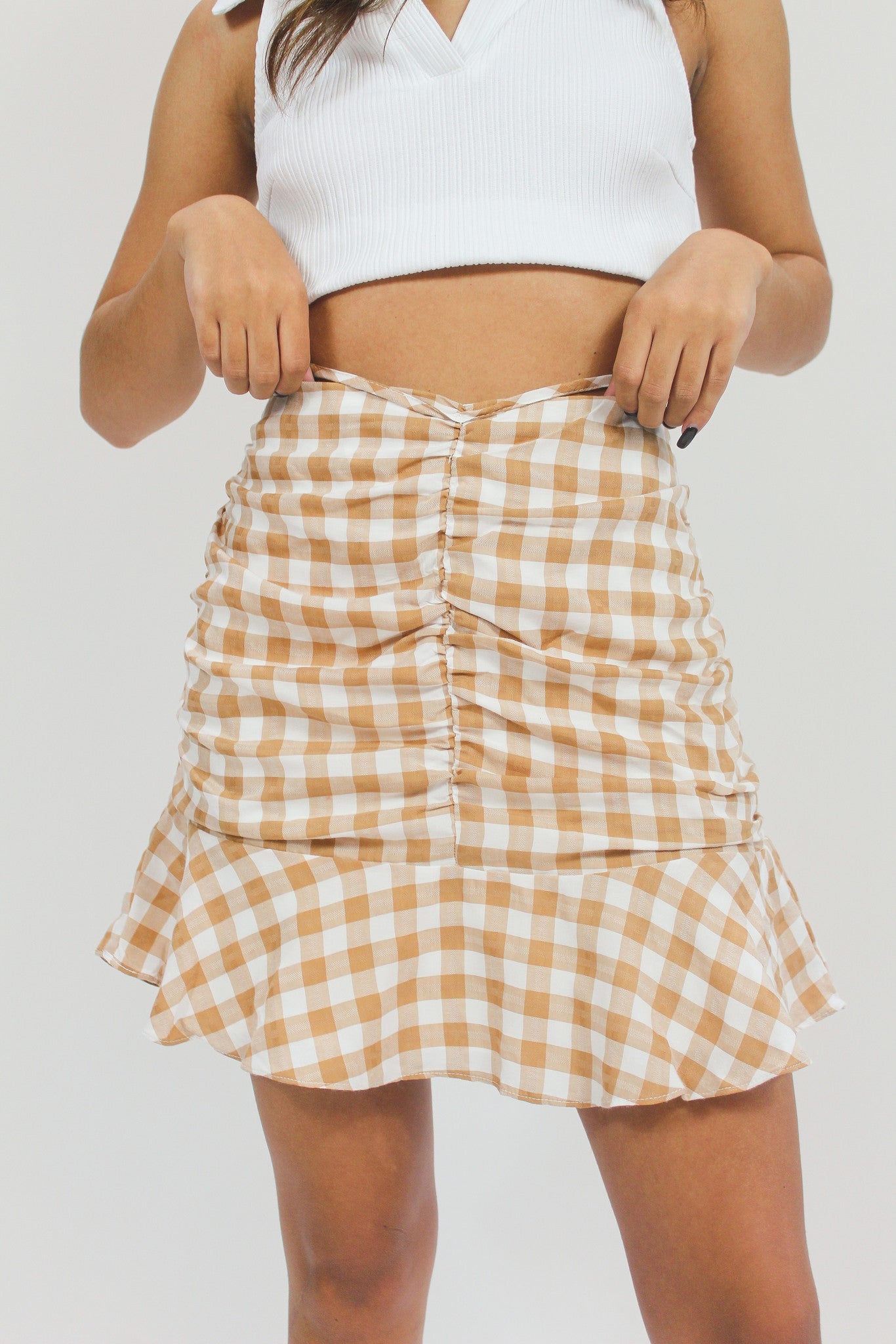 Pumpkin Spice Plaid Skirt