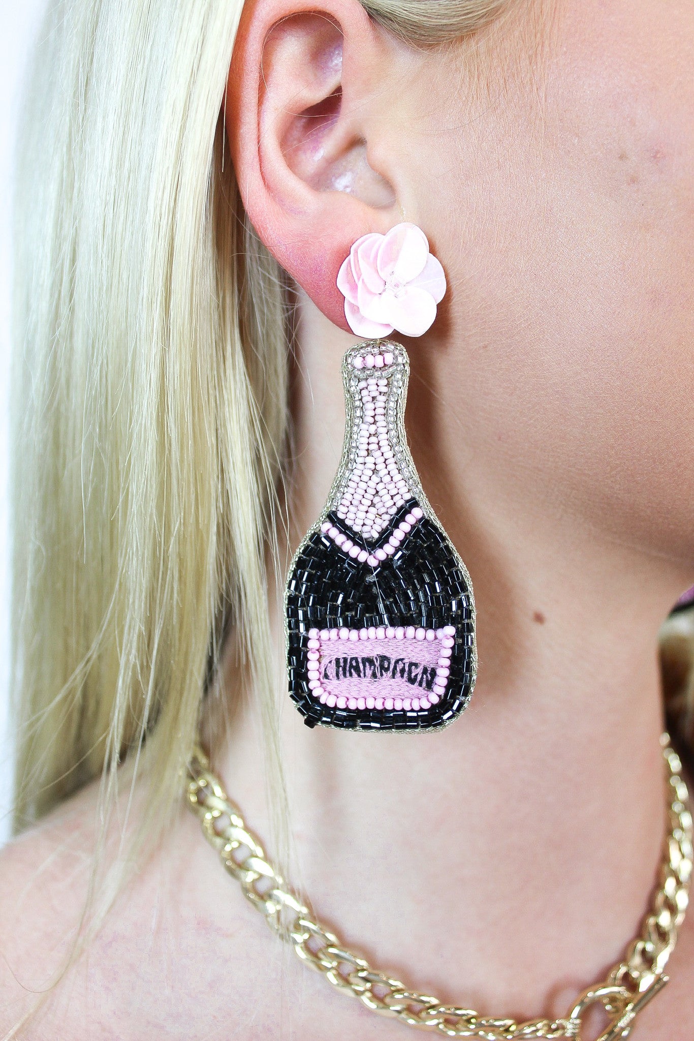 Poppin' Pink Champagne Earrings