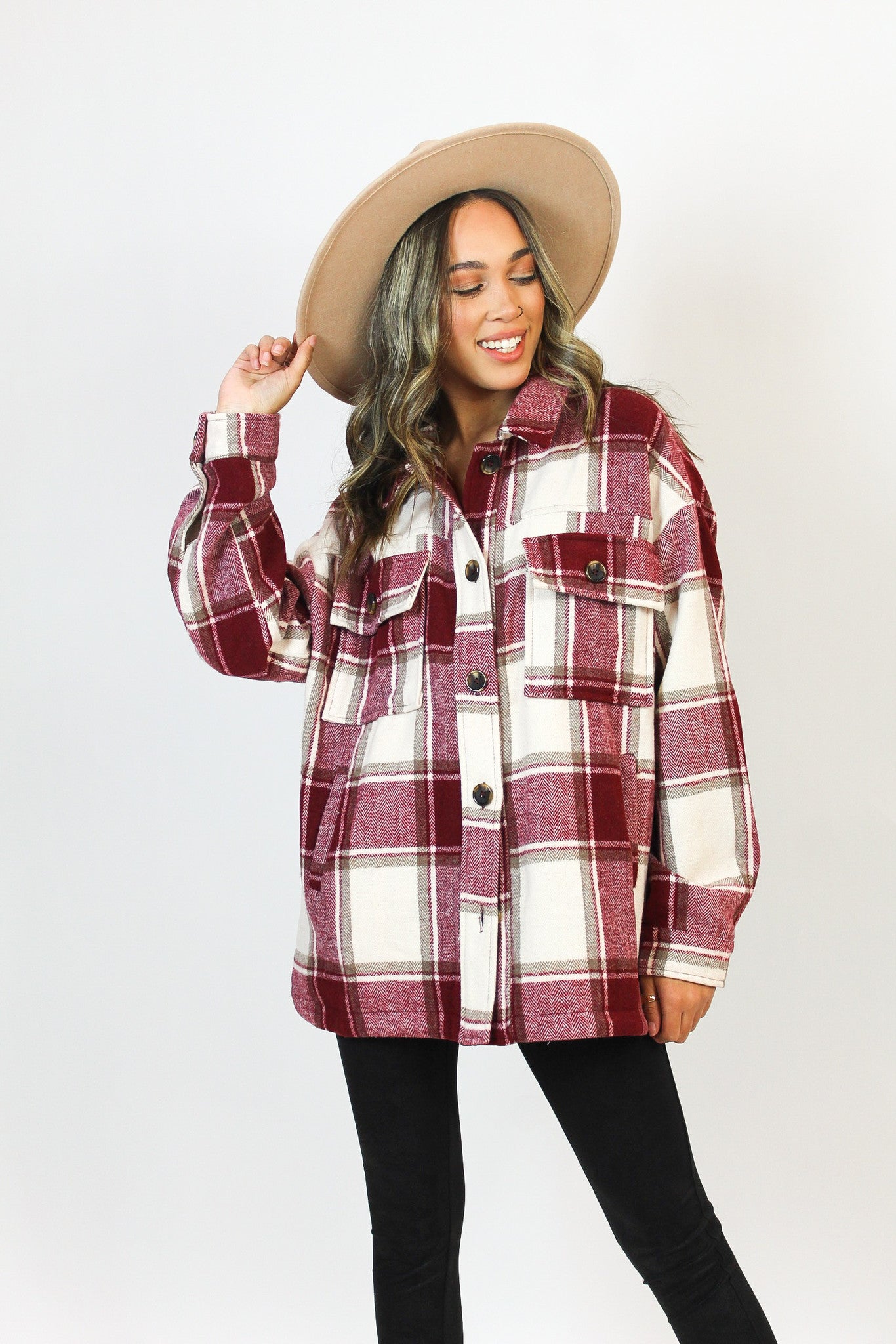 Mistletoe Plaid Shacket Guy