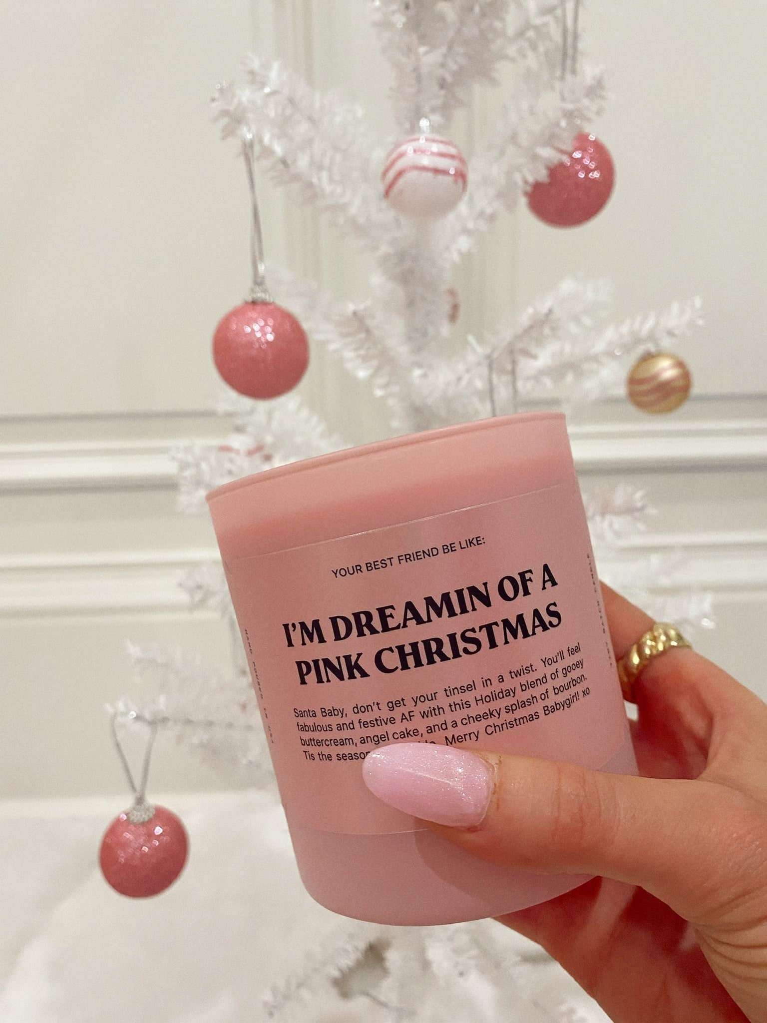 Pink Christmas Candle