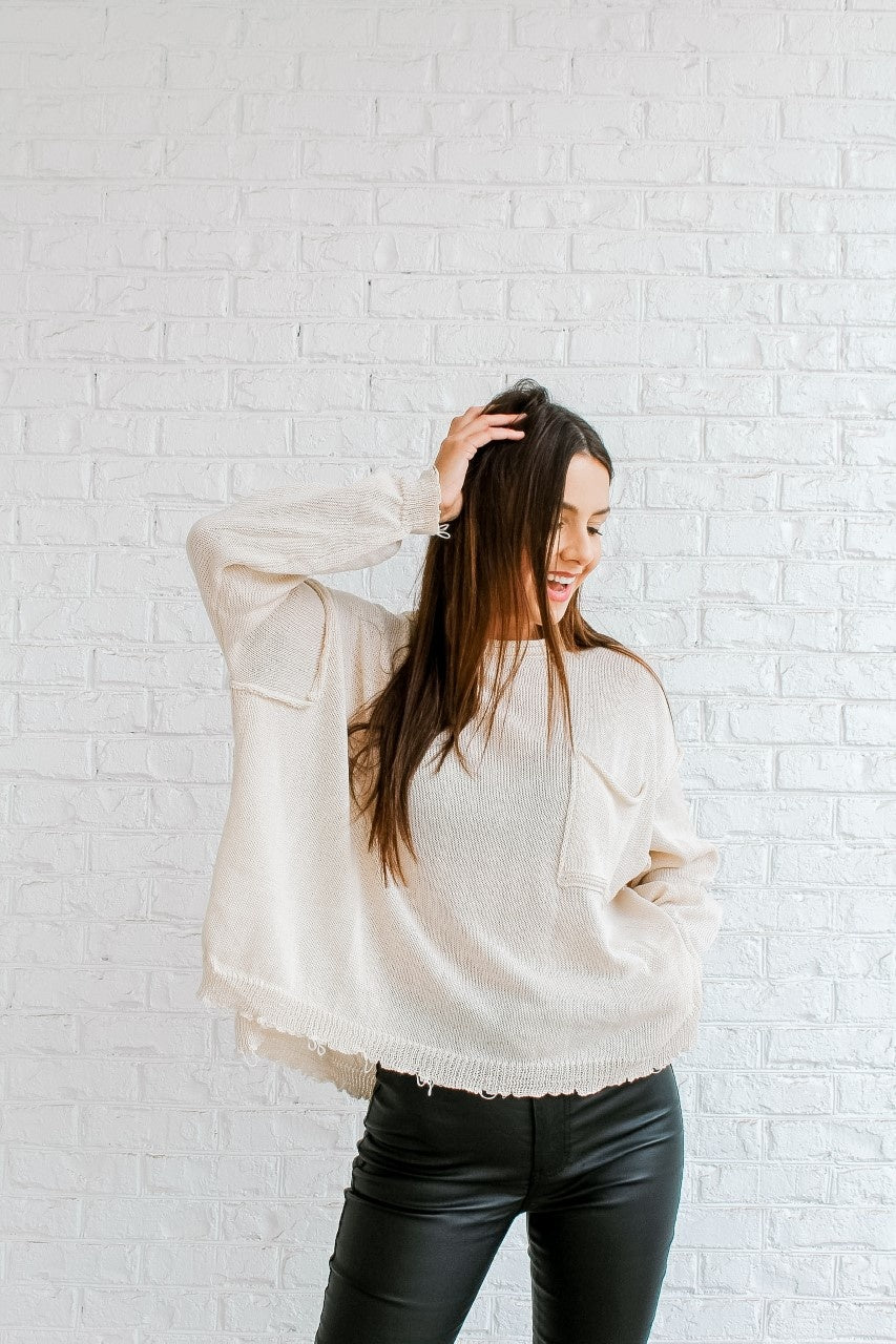 On Edge Distressed Sweater