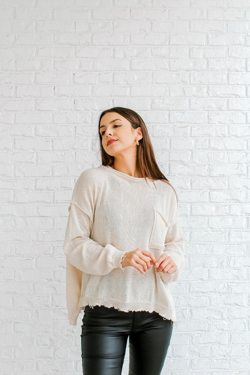 On Edge Distressed Sweater